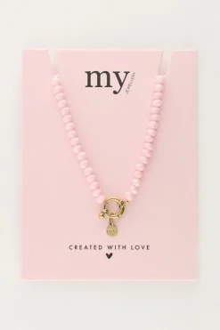 My Jewellery Collier De Perles Rose Pâle Avec Fermoir Sale