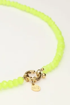 My Jewellery Collier De Perles Vertes Avec Fermoir New