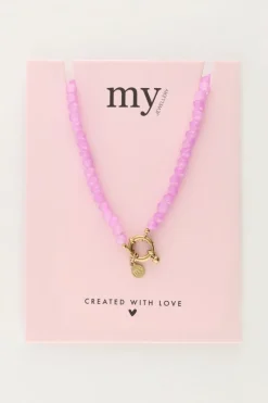 My Jewellery Collier De Perles Violettes Avec Fermoir Clearance