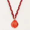 My Jewellery Collier En Cordon Art Tressé Rouge Avec Coquillage Outlet