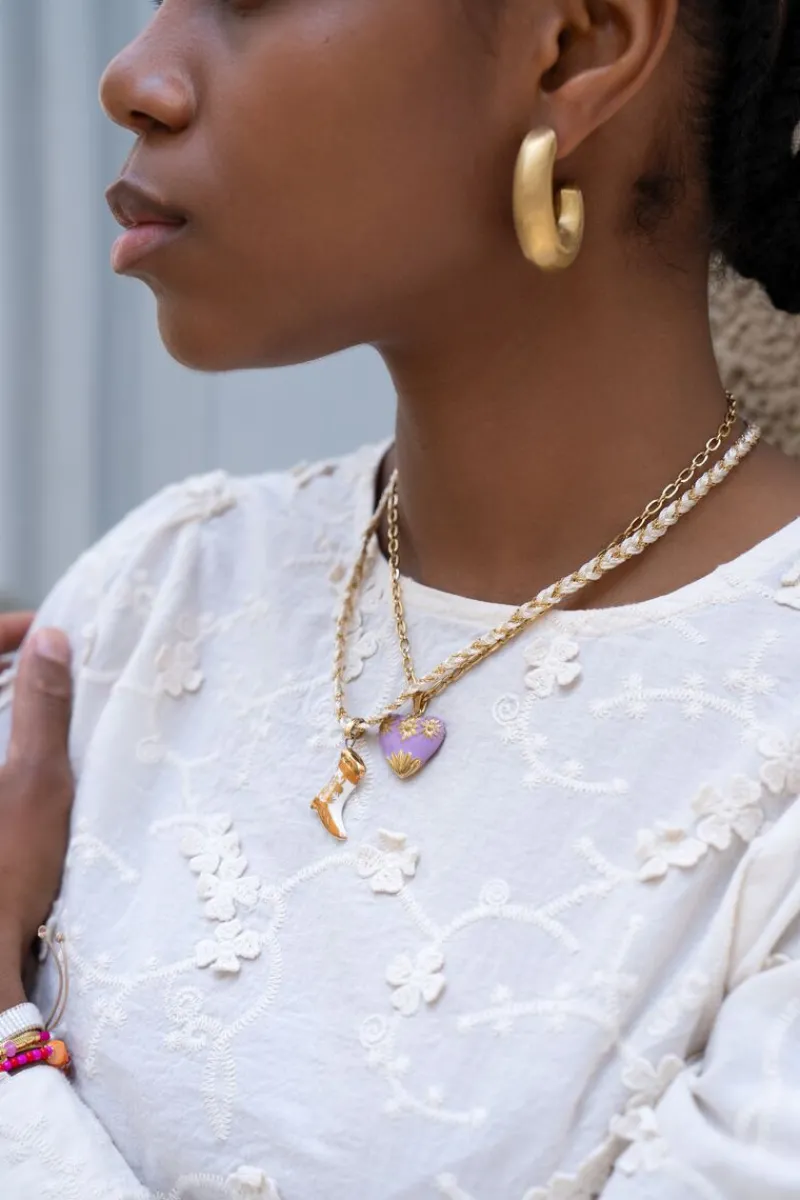 My Jewellery Collier En Cordon Blanc Avec Botte Western New