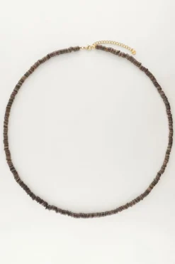 My Jewellery Collier Equal Avec Des Perles Plates Noires Fashion