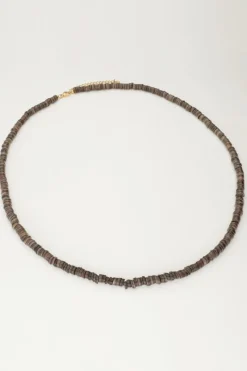 My Jewellery Collier Equal Avec Des Perles Plates Noires Fashion