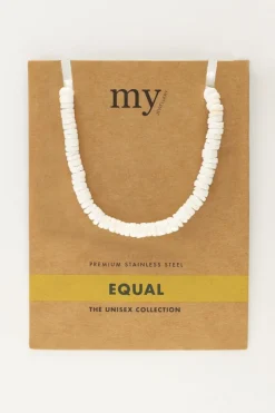 My Jewellery Collier Equal Avec Perles Plates Blanches Sale