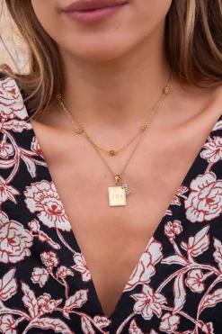 My Jewellery Collier Long Et Médaillon Carré à Graver Atelier Online