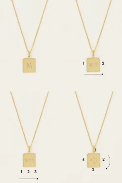 My Jewellery Collier Long Et Médaillon Carré à Graver Atelier Online