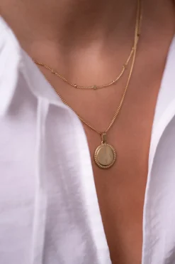 My Jewellery Collier Long Et Médaillon à Graver Atelier Fashion