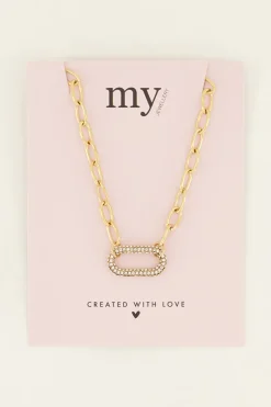 My Jewellery Collier Maille à Pendentif En Strass Discount