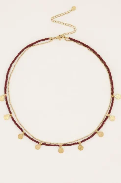 My Jewellery Collier Marron Avec Pièces & Perles Discount