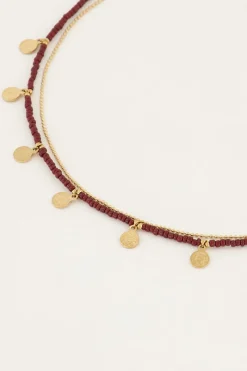 My Jewellery Collier Marron Avec Pièces & Perles Discount