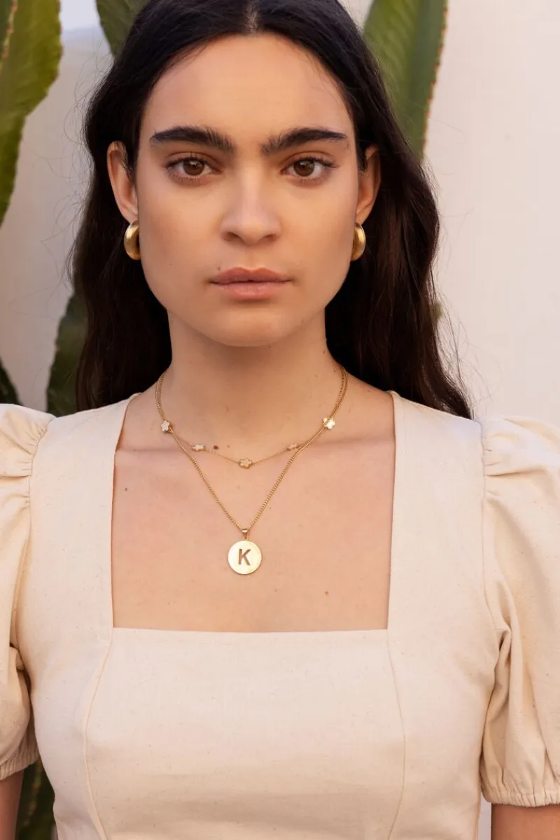 My Jewellery Collier Minimaliste Avec Fleurs En Nacre Sale