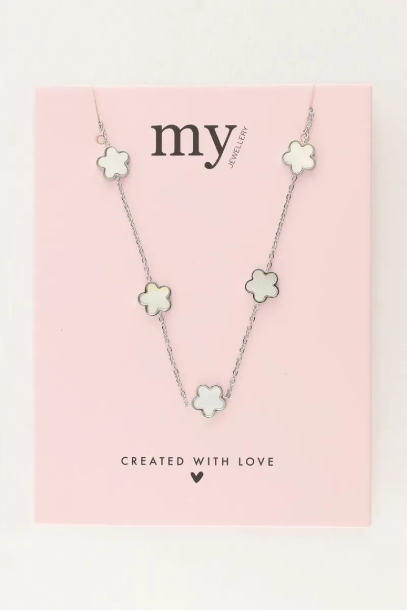 My Jewellery Collier Minimaliste Avec Fleurs En Nacre Sale