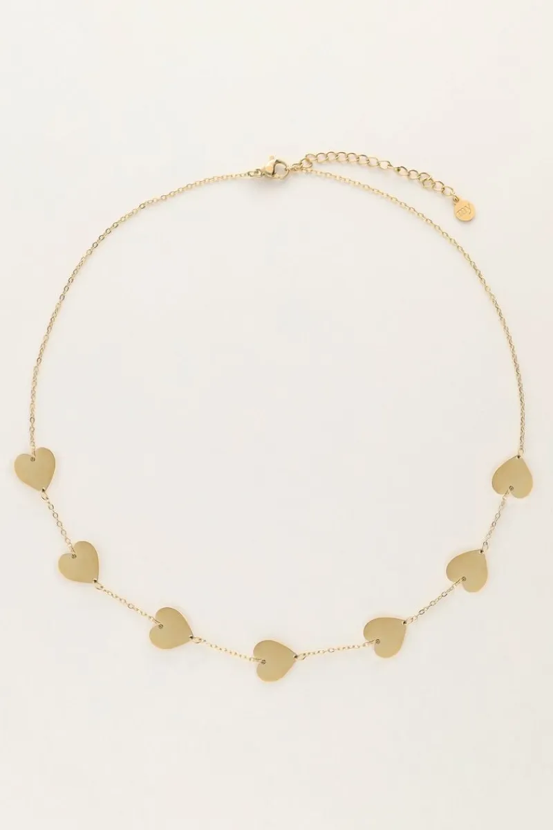 My Jewellery Collier Minimaliste Avec Cœurs Discount