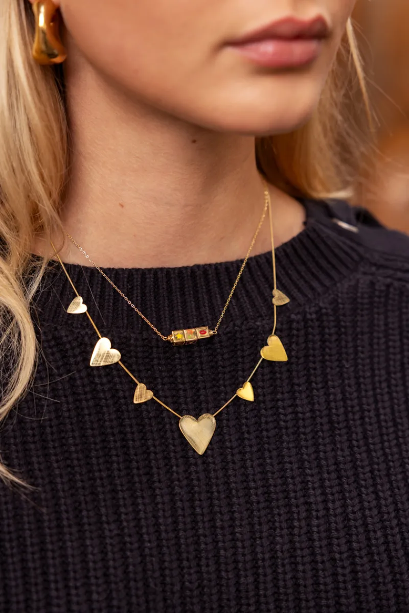My Jewellery Collier Minimaliste Avec Petits Et Grands Cœurs Fashion