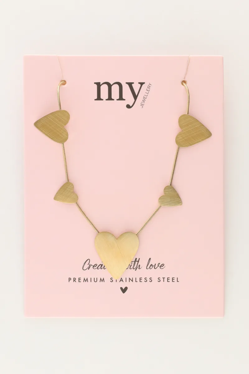 My Jewellery Collier Minimaliste Avec Petits Et Grands Cœurs Fashion