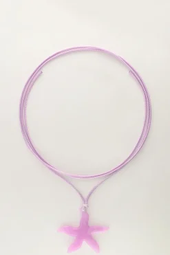 My Jewellery Collier Océan En Corde Avec étoile De Mer Lilas Clearance