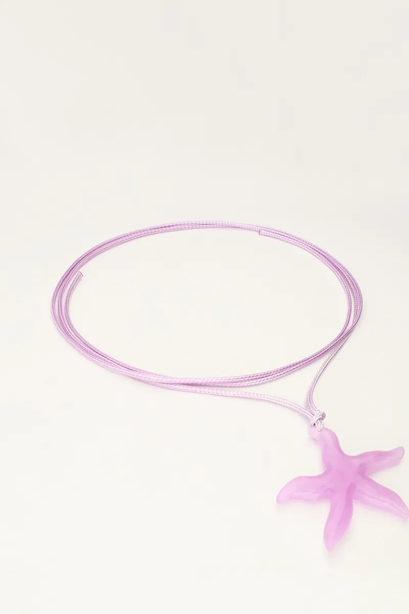 My Jewellery Collier Océan En Corde Avec étoile De Mer Lilas Clearance