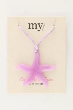 My Jewellery Collier Océan En Corde Avec étoile De Mer Lilas Clearance