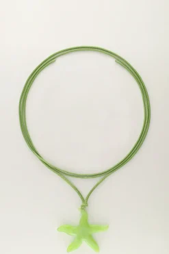 My Jewellery Collier Océan En Corde Avec étoile De Mer Verte New