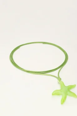 My Jewellery Collier Océan En Corde Avec étoile De Mer Verte New