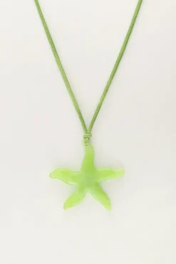 My Jewellery Collier Océan En Corde Avec étoile De Mer Verte New