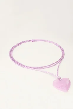 My Jewellery Collier Océan En Corde Avec Coeur Lilas Clearance