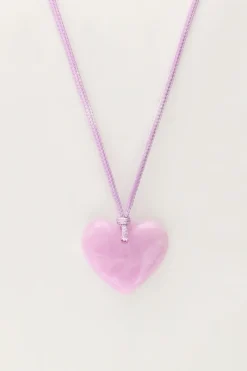 My Jewellery Collier Océan En Corde Avec Coeur Lilas Clearance