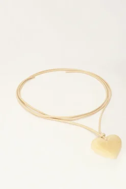 My Jewellery Collier Océan En Corde Avec Coeur Beige New