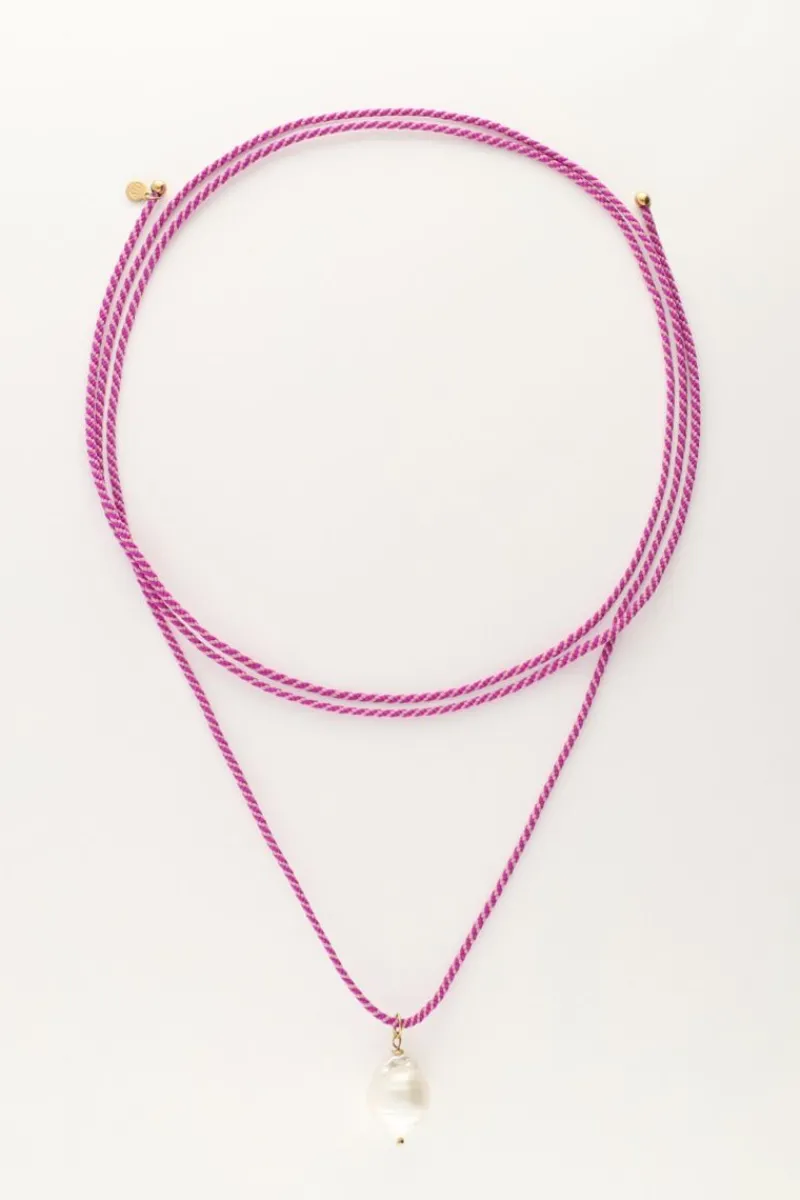 My Jewellery Collier Sunrocks Violet En Corde Avec Perles Fashion