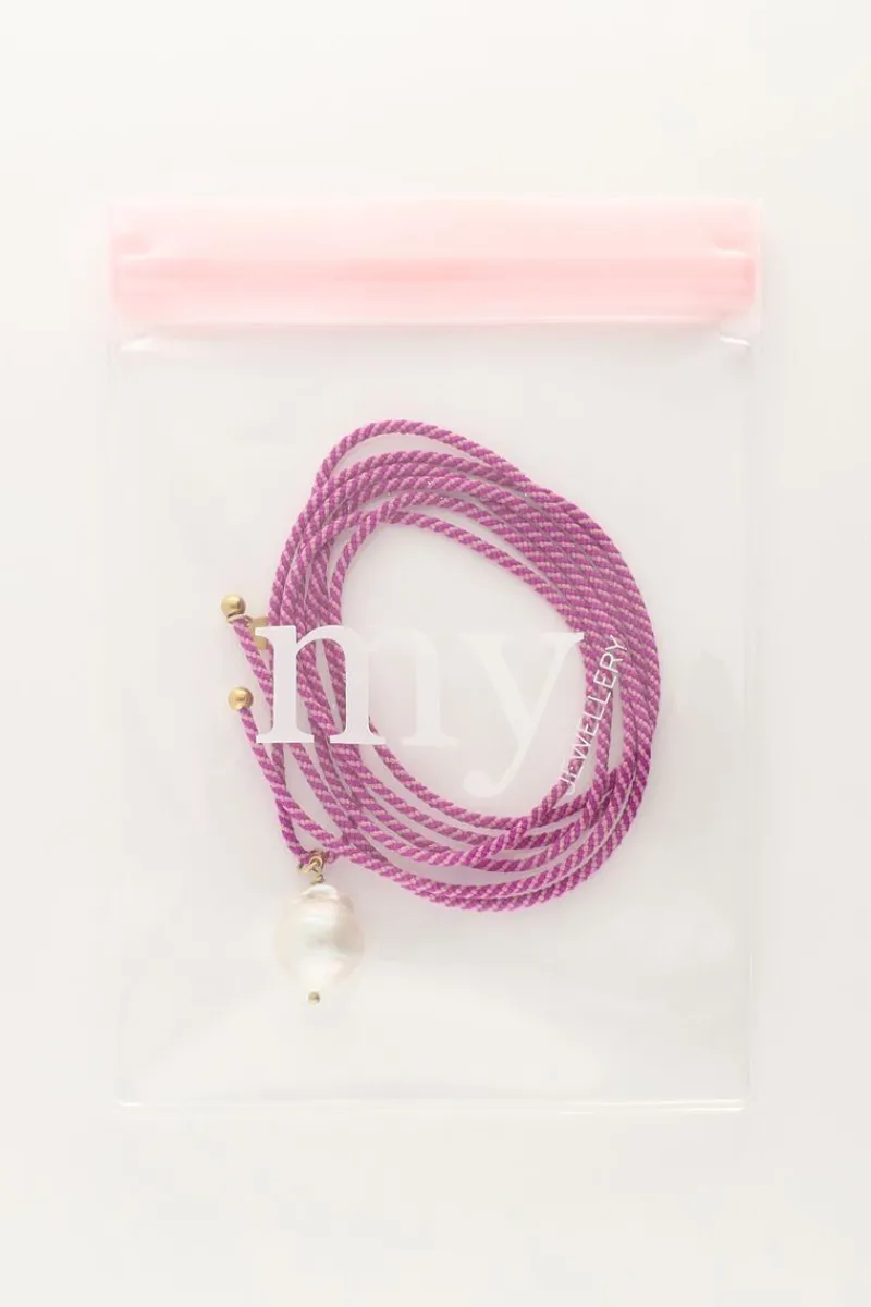 My Jewellery Collier Sunrocks Violet En Corde Avec Perles Fashion
