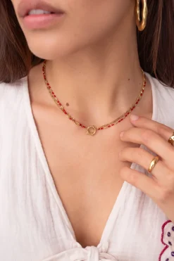 My Jewellery Collier Triple Avec Perles Rouges Online
