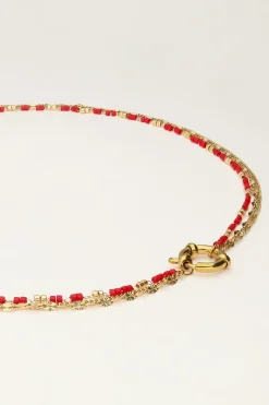 My Jewellery Collier Triple Avec Perles Rouges Online