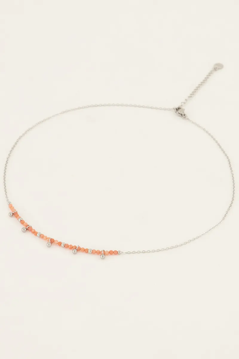 My Jewellery Collier Vintage Avec Perles Et Billes Oranges Hot