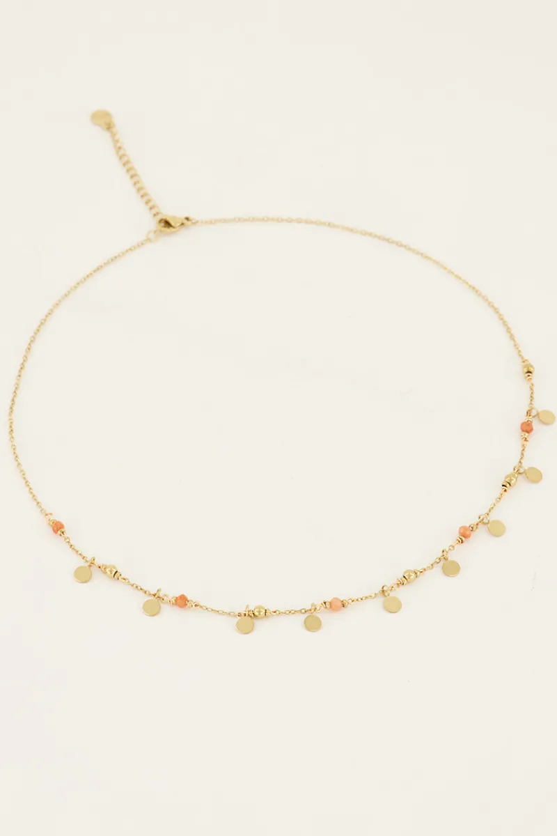My Jewellery Collier Vintage Avec Perles Et Pastilles Orange Clearance