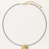 My Jewellery Collier Vintage En Cordon Noir Avec Rose Sale