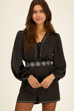 My Jewellery Combinaison Noire Avec Cordon Et Clous Outlet