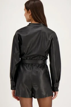 My Jewellery Combishort Noir En Similicuir Fashion