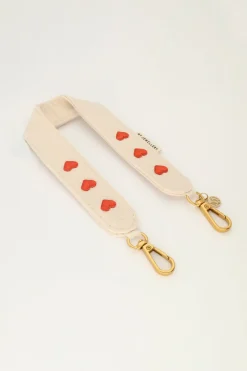 My Jewellery Cordon De Téléphone Beige Avec Cœurs Rouges Fashion