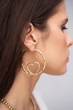 My Jewellery Créoles Avec Cœur Torsadé Outlet