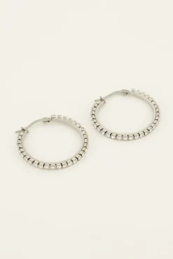 My Jewellery Créoles Moyennes Avec Pierres Transparentes Discount