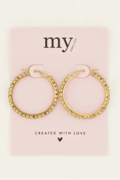 My Jewellery Créoles Moyennes Avec Pierres Transparentes Discount