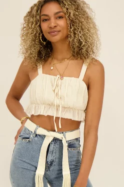 My Jewellery Crop Top à Bretelles Et Noeud Best