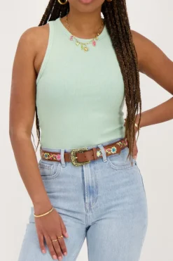 My Jewellery Débardeur Vert Texturé Vert menthe/Vert Discount