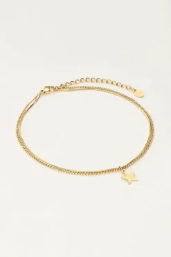 My Jewellery Double Bracelet De Cheville Minimaliste Avec Charms étoile New