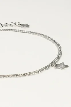 My Jewellery Double Bracelet De Cheville Minimaliste Avec Charms étoile New