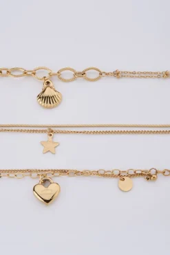 My Jewellery Double Bracelet De Cheville Minimaliste Avec Charms étoile New