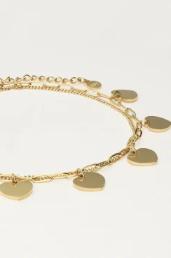 My Jewellery Double Bracelet De Cheville Avec Charms Cœur Best