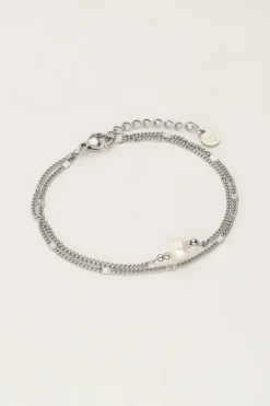 My Jewellery Double Bracelet Minimaliste Avec Pièces De Monnaie Et Perle Online