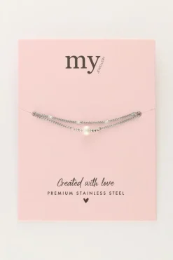 My Jewellery Double Bracelet Minimaliste Avec Pièces De Monnaie Et Perle Online