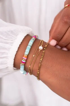 My Jewellery Double Bracelet Minimaliste Avec Pièces De Monnaie Et Perle Online